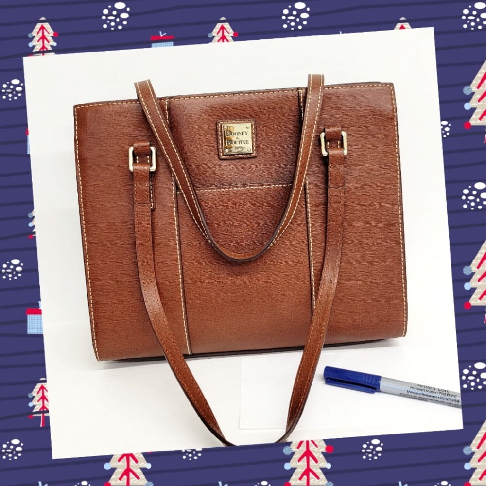 Dooney&Bourke M/L Brown Leather Tote/ShoulderBag